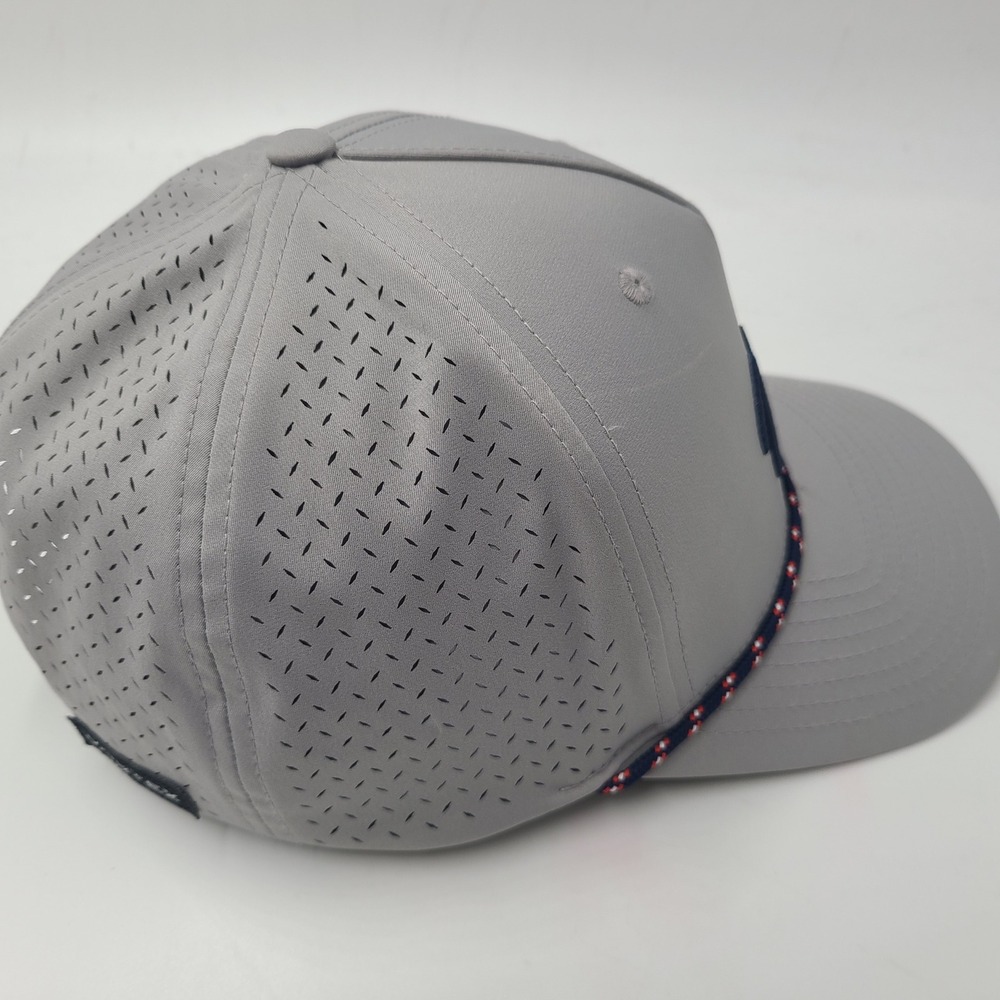Vortex Golf Hat Snapback Gray Blue Red Rope Laser Cut Mesh Performance Script - Picture 8 of 14